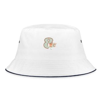 8th Birthday Fox Flowers - Bucket Hat - white/navy - Front