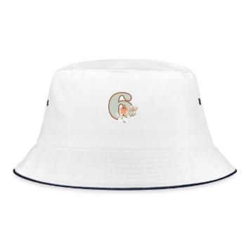 6th Birthday Fox Flowers - Bucket Hat - white/navy - Front