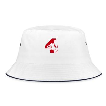 Moto 4 Biker - Bucket Hat - Weiß/Navy - Vorne