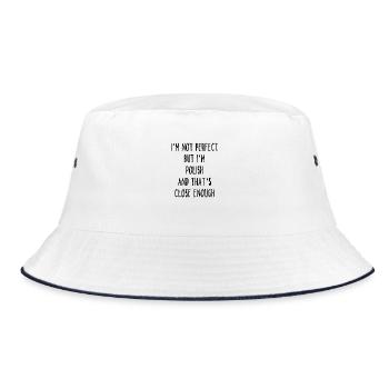 I´m Not Perfect But I´m Polish And That´s Close En - Bucket Hat - Weiß/Navy - Vorne