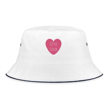 Petite Sœur | Coeur rose - Bob - blanc/marine - Devant