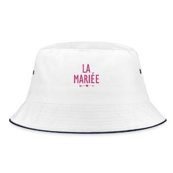 Die Braut - Bucket Hat - Weiß/Navy - Vorne