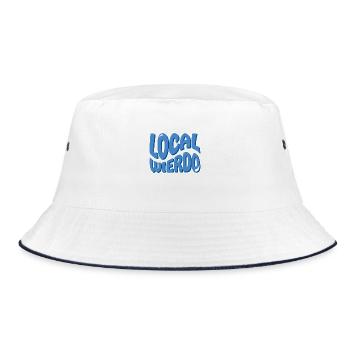 LOCAL WIERDO - Bucket Hat - white/navy - Front