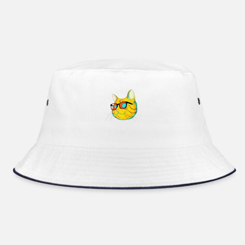Cat with glasses Bucket Hat