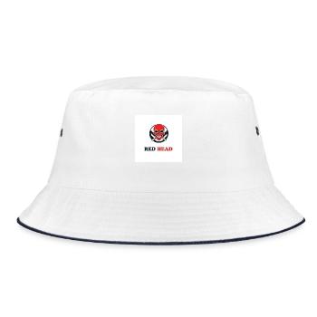 Roter Kopf - Bucket Hat - Weiß/Navy - Vorne