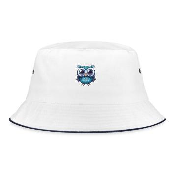 hibou mignon mascotte kawaii - Bob - blanc/marine - Devant