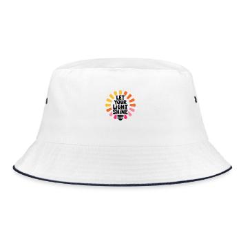 Let Your Light Shine – Glowing Light Bulb - Bucket Hat - white/navy - Front