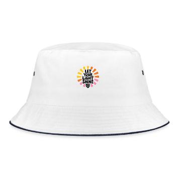 Let Your Light Shine – Glowing Light Bulb - Bucket Hat - white/navy - Front