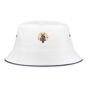 Let Your Light Shine – Glowing Light Bulb - Bucket Hat - white/navy - Front