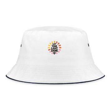 Let Your Light Shine – Glowing Light Bulb - Bucket Hat - white/navy - Front