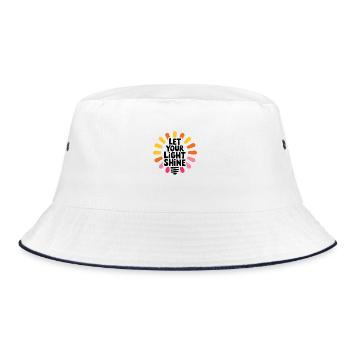 Let Your Light Shine – Glowing Light Bulb - Bucket Hat - white/navy - Front