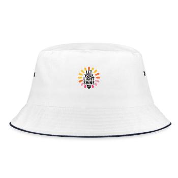 Let Your Light Shine – Glowing Light Bulb - Bucket Hat - white/navy - Front