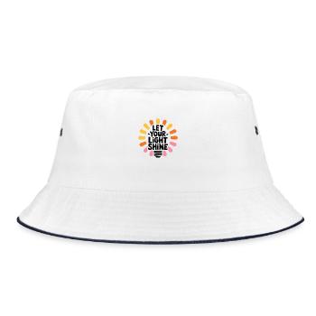 Let Your Light Shine – Glowing Light Bulb - Bucket Hat - white/navy - Front