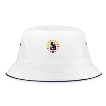 Let Your Light Shine – Glowing Light Bulb - Bucket Hat - white/navy - Front