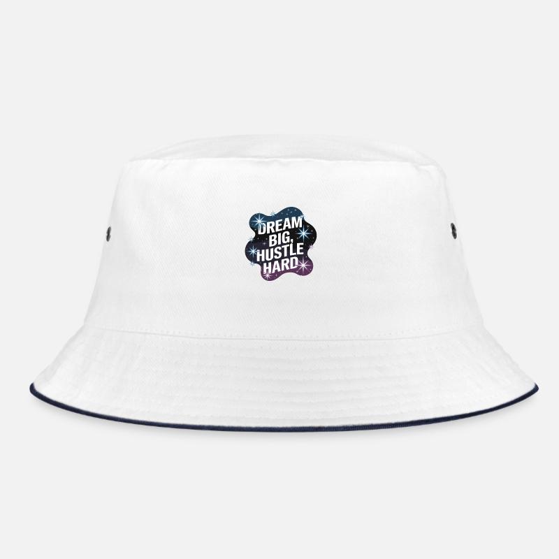 Dream Big, Hustle Hard – Nachthimmel Bucket Hat