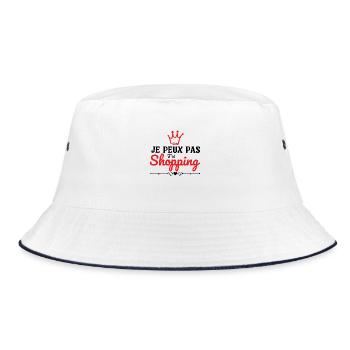 I can't I have shopping - Bucket Hat - white/navy - Front