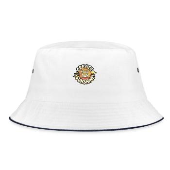 Create Your Own Sunshine – Strahlende Sonne - Bucket Hat - white/navy - Front