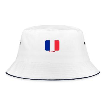 FRANCE drapeau et emblème de la France. Supporter - Bob - blanc/marine - Devant