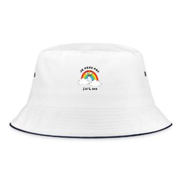 I can't I'm 4 years old - Bucket Hat - white/navy - Front