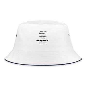 Silver Gold Font Design for Grandma - Bucket Hat - white/navy - Front