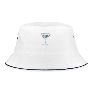 Martini with Olives - Bucket Hat - white/navy - Front