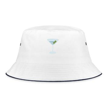 Martini with Olives - Bucket Hat - white/navy - Front