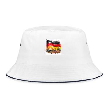 German Flag and Iconic Landmarks - Bucket Hat - white/navy - Front