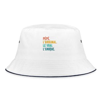 Grandpa The Original The Real The Unique Gift - Bucket Hat - white/navy - Front