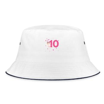 10th Birthday Pink Fairy - Bucket Hat - white/navy - Front