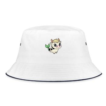 Niedliche Seekuh Kuh - Bucket Hat - Weiß/Navy - Vorne
