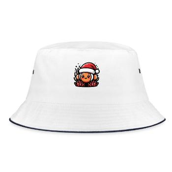 Anemonenfisch Clownfisch Weihnachten - Bucket Hat - Weiß/Navy - Vorne