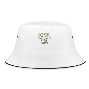 1962 Retro Geschenkidee - Bucket Hat - Weiß/Navy - Vorne