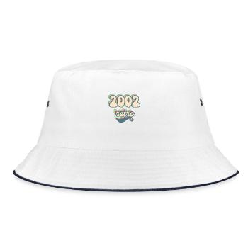 2002 Retro Geschenkidee - Bucket Hat - Weiß/Navy - Vorne