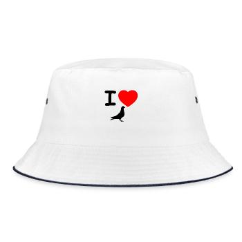 Doves - Bucket Hat - white/navy - Front