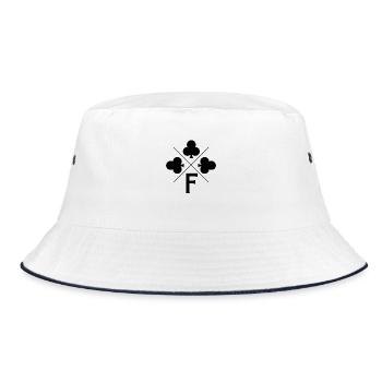 Letter f lucky clover - Bucket Hat - white/navy - Front