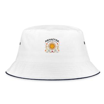 Reborn, Reveal, Achieve- Year's Resolution - Bucket Hat - white/navy - Front