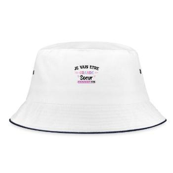 Ich werde 2025 eine große Schwester sein - Bucket Hat - Weiß/Navy - Vorne