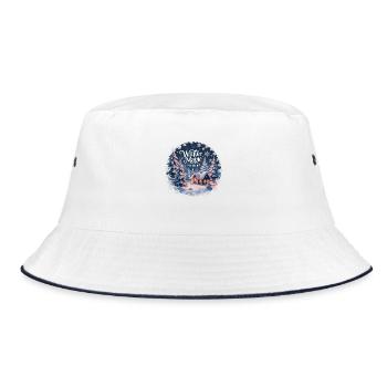 Winter Magic is in the Air – Winter Landscape - Bucket Hat - white/navy - Front