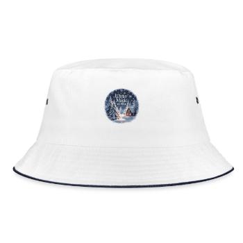 Winter Magic is in the Air – Winter Landscape - Bucket Hat - white/navy - Front