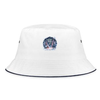 Winter Magic is in the Air – Winter Landscape - Bucket Hat - white/navy - Front