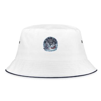 Winter Magic is in the Air – Winter Landscape - Bucket Hat - white/navy - Front