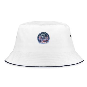 Winter Magic is in the Air – Winter Landscape - Bucket Hat - white/navy - Front
