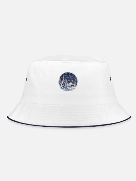 Winter Magic is in the Air – Winter Landscape - Bucket Hat - white/navy - Front