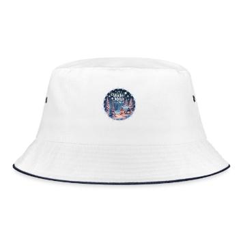 Winter Magic is in the Air – Winter Landscape - Bucket Hat - white/navy - Front