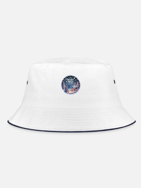 Winter Magic is in the Air – Winterlandschaft - Bucket Hat - Weiß/Navy - Vorne