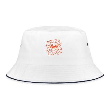 Sun Funny Face Smile Comic Sunglasses - Bucket Hat - white/navy - Front
