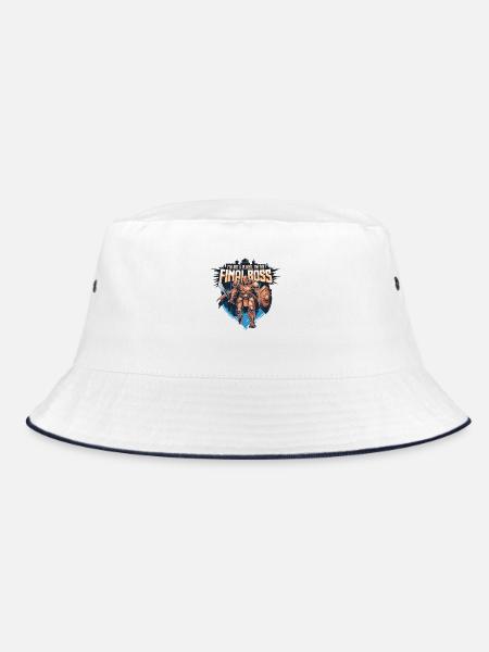 I'm the FinalBoss – Mächtiger Charakter - Bucket Hat - Weiß/Navy - Vorne