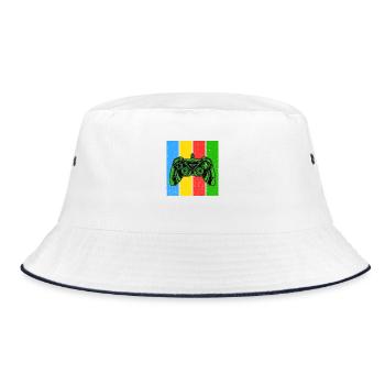 Vintage Retro Gaming Controller - Bucket Hat - white/navy - Front
