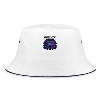 Escape to the Virtual World – Future VR-Design - Bucket Hat - Weiß/Navy - Vorne
