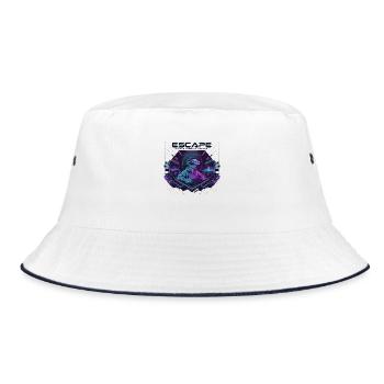 Escape to the Virtual World – Future VR-Design - Bucket Hat - Weiß/Navy - Vorne